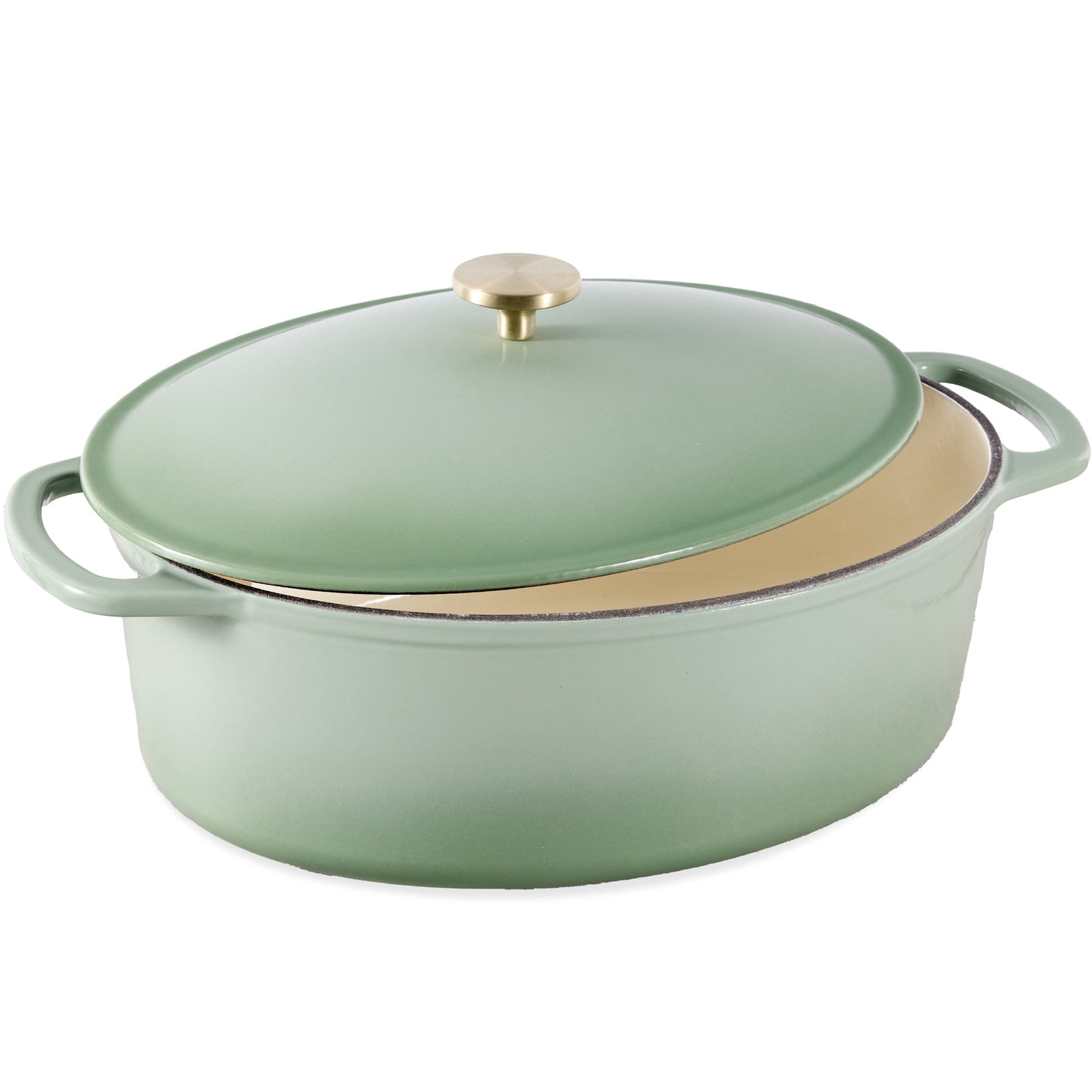 Oval Cast-Iron Dutch Oven Kitchen Cookware with Enamel - 7.5qt for home, family, and everyday needs