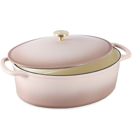 Oval Cast-Iron Dutch Oven Kitchen Cookware with Enamel - 7.5qt for home, family, and everyday needs