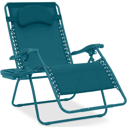 Oversized Reclining Zero Gravity Chair Lounger with Cup Holder Pillow with practical style for home spaces
