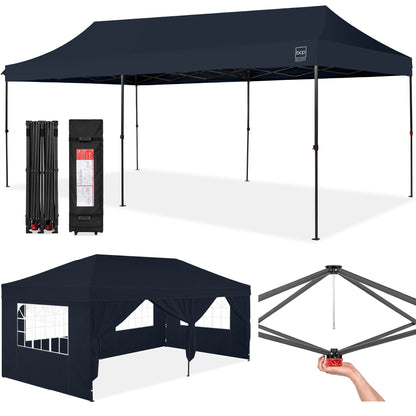 Pop Up Party Tent Canopy with 1-Button Easy Setup - 10x20ft with dependable design for patio, backyard, and outdoor living
