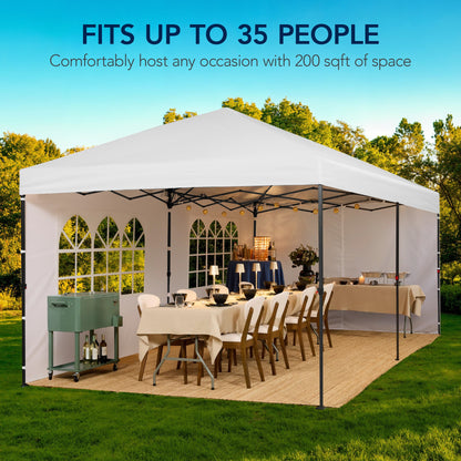 Pop Up Party Tent Canopy with 1-Button Easy Setup - 10x20ft with dependable design for patio, backyard, and outdoor living