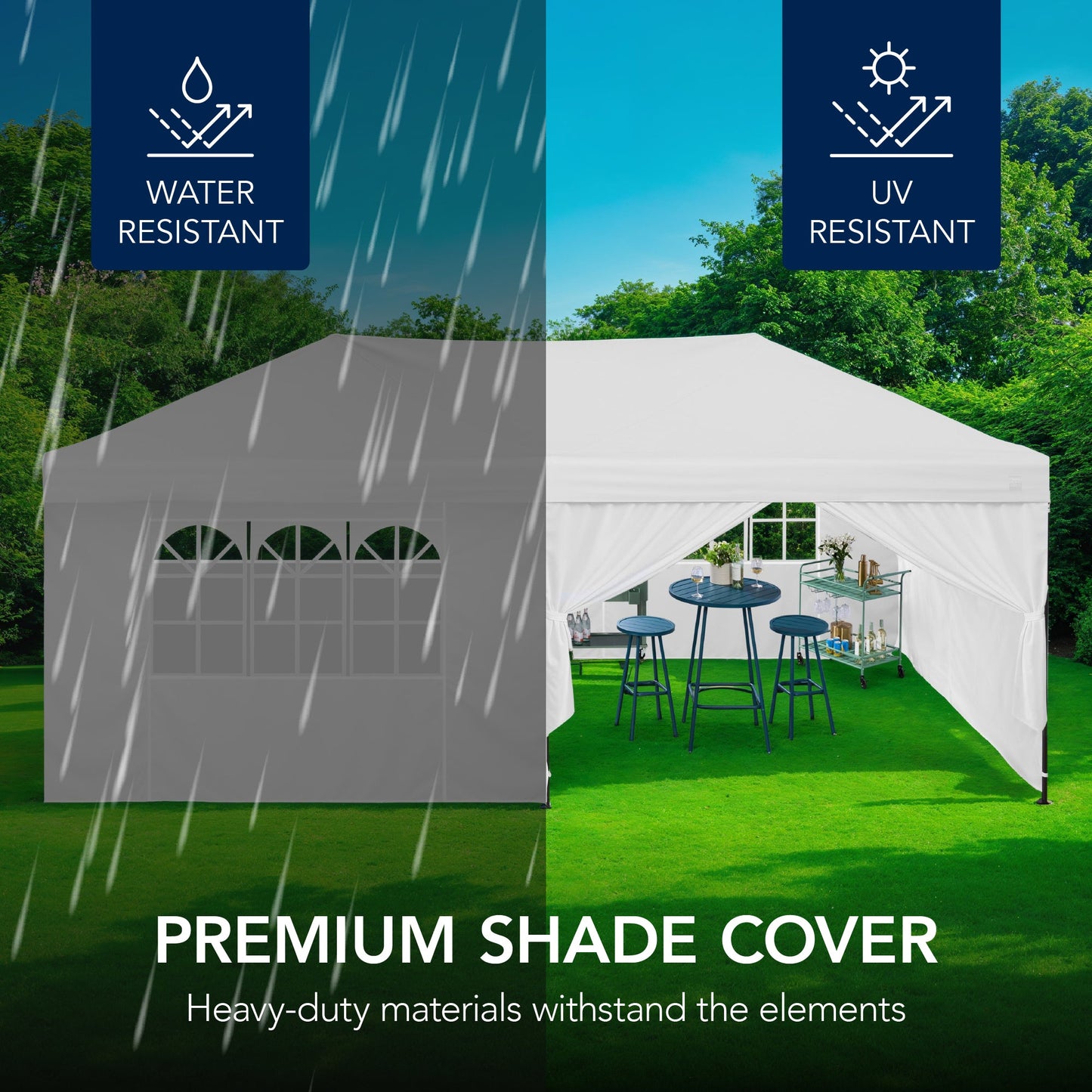 Pop Up Party Tent Canopy with 1-Button Easy Setup - 10x20ft with dependable design for patio, backyard, and outdoor living