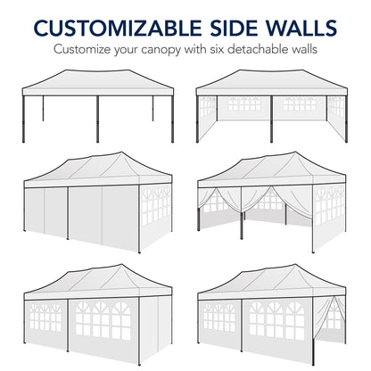 Pop Up Party Tent Canopy with 1-Button Easy Setup - 10x20ft with dependable design for patio, backyard, and outdoor living