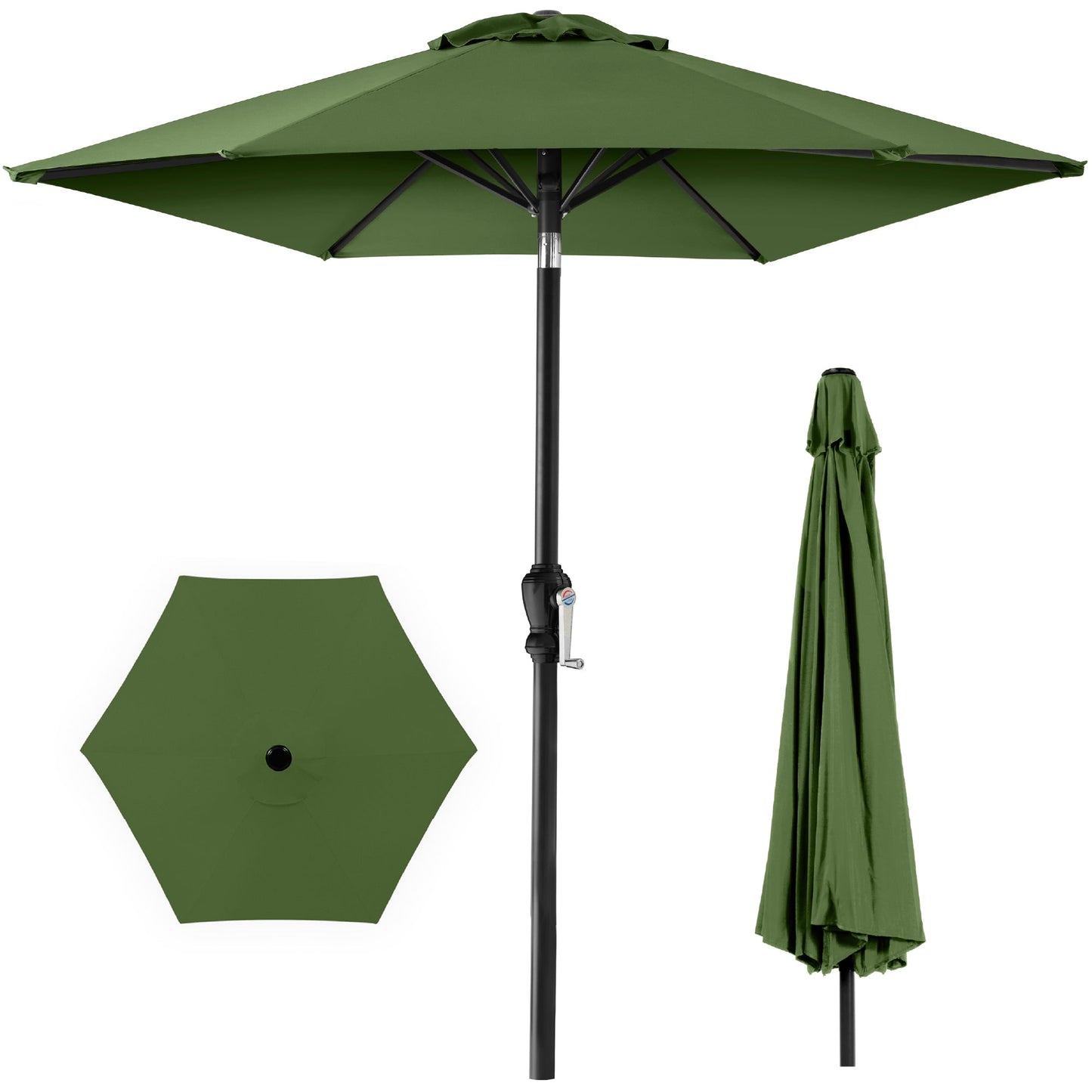 Outdoor Steel Market Patio Umbrella Decoration with Tilt Crank Lift - 10ft with practical outdoor-ready details