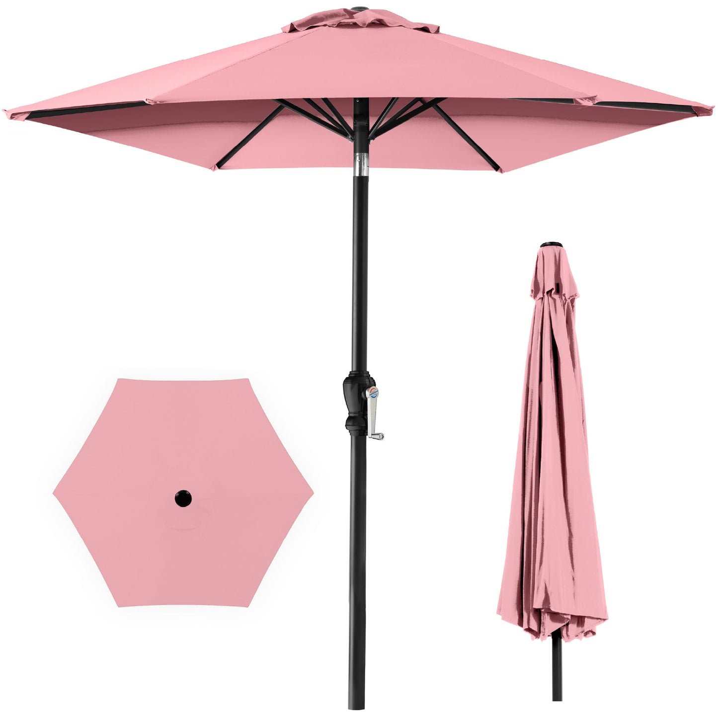Outdoor Steel Market Patio Umbrella Decoration with Tilt Crank Lift - 10ft with practical outdoor-ready details