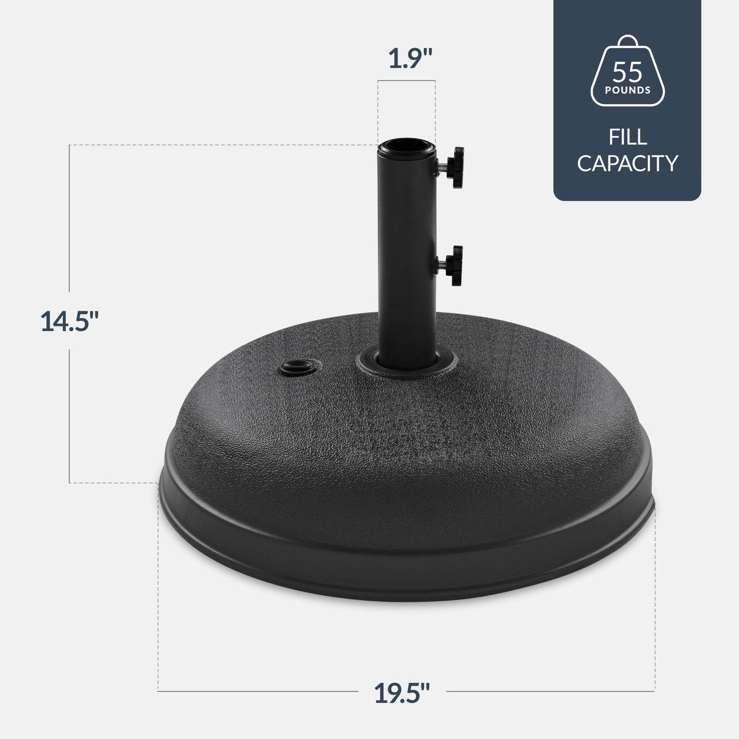 Plastic Patio Umbrella Base Pole Holder Accessory with Adjustable Knob with practical outdoor-ready details