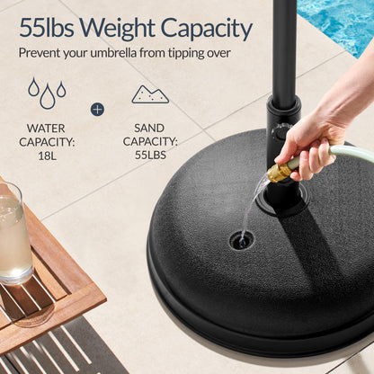 Plastic Patio Umbrella Base Pole Holder Accessory with Adjustable Knob with practical outdoor-ready details