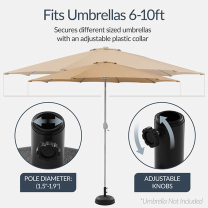 Plastic Patio Umbrella Base Pole Holder Accessory with Adjustable Knob with practical outdoor-ready details