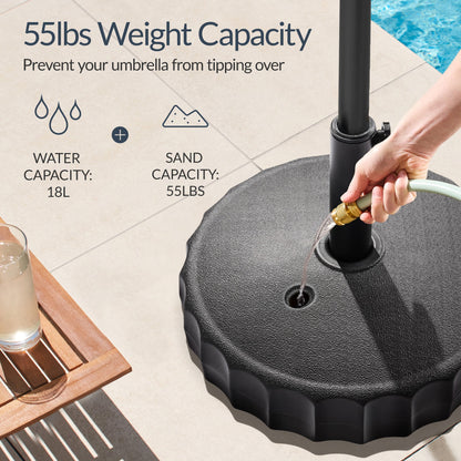 Plastic Patio Umbrella Base Pole Holder Accessory with Adjustable Knob for outdoor comfort and convenience