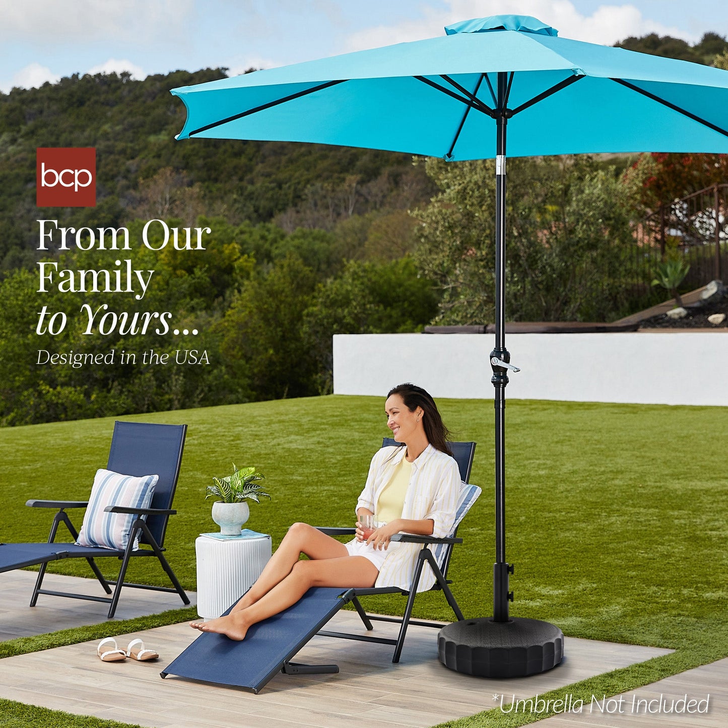 Plastic Patio Umbrella Base Pole Holder Accessory with Adjustable Knob for outdoor comfort and convenience