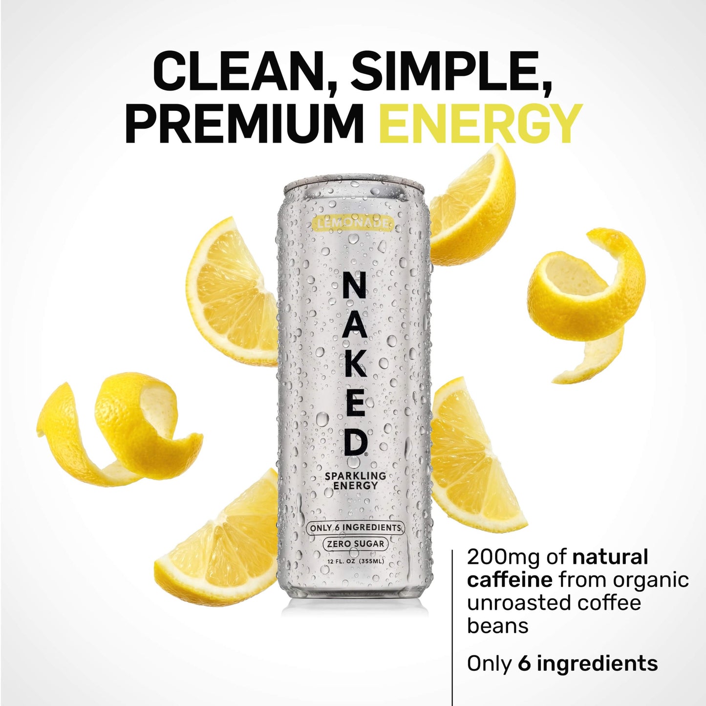 Lemonade Naked Sparkling Energy - Lemonade, Clean Everyday Nutrition