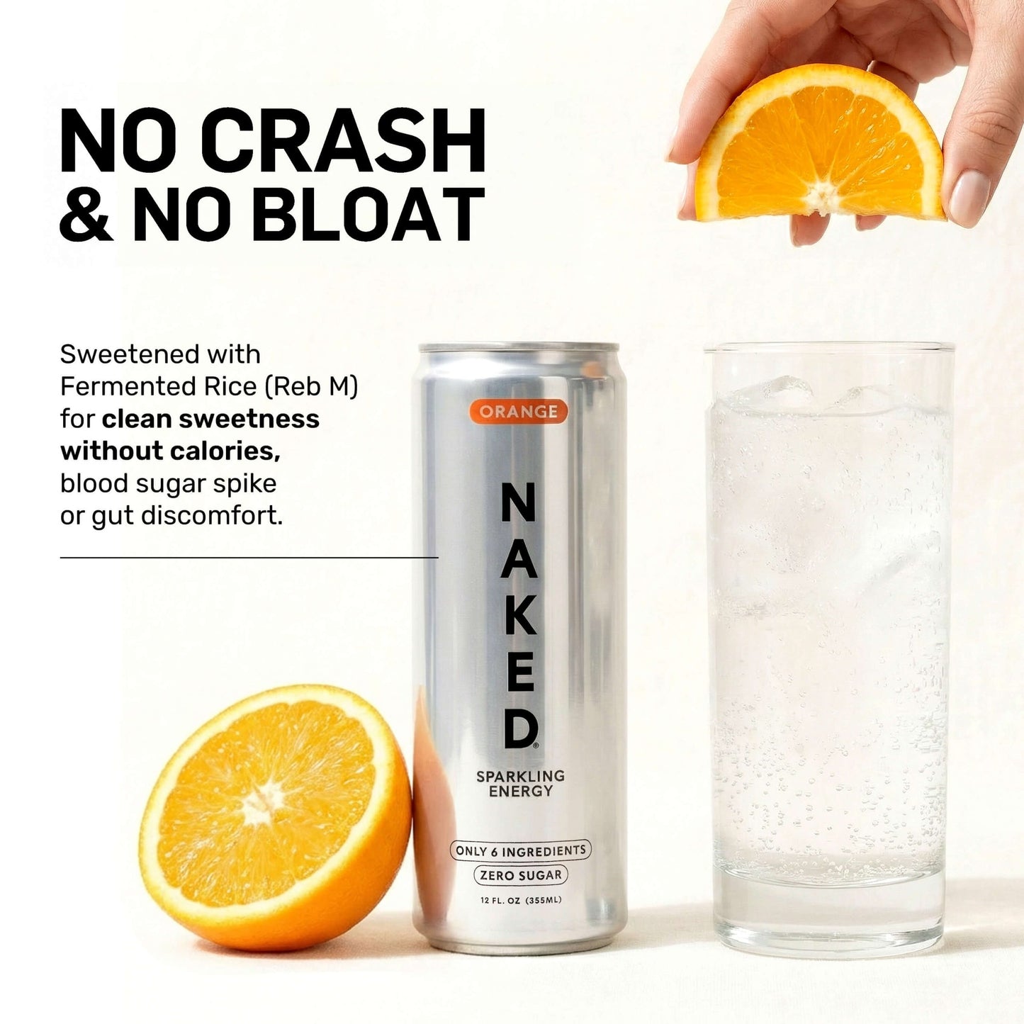 Orange Naked Sparkling Energy - Orange, Clean Everyday Nutrition