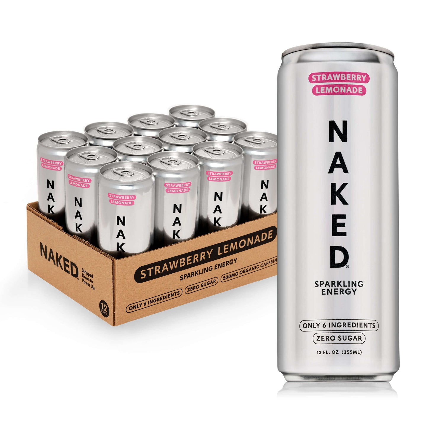 Strawberry Lemonade Naked Sparkling Energy - Strawberry Lemonade, Clean Everyday Nutrition