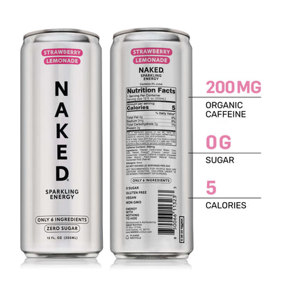 Strawberry Lemonade Naked Sparkling Energy - Strawberry Lemonade, Clean Everyday Nutrition