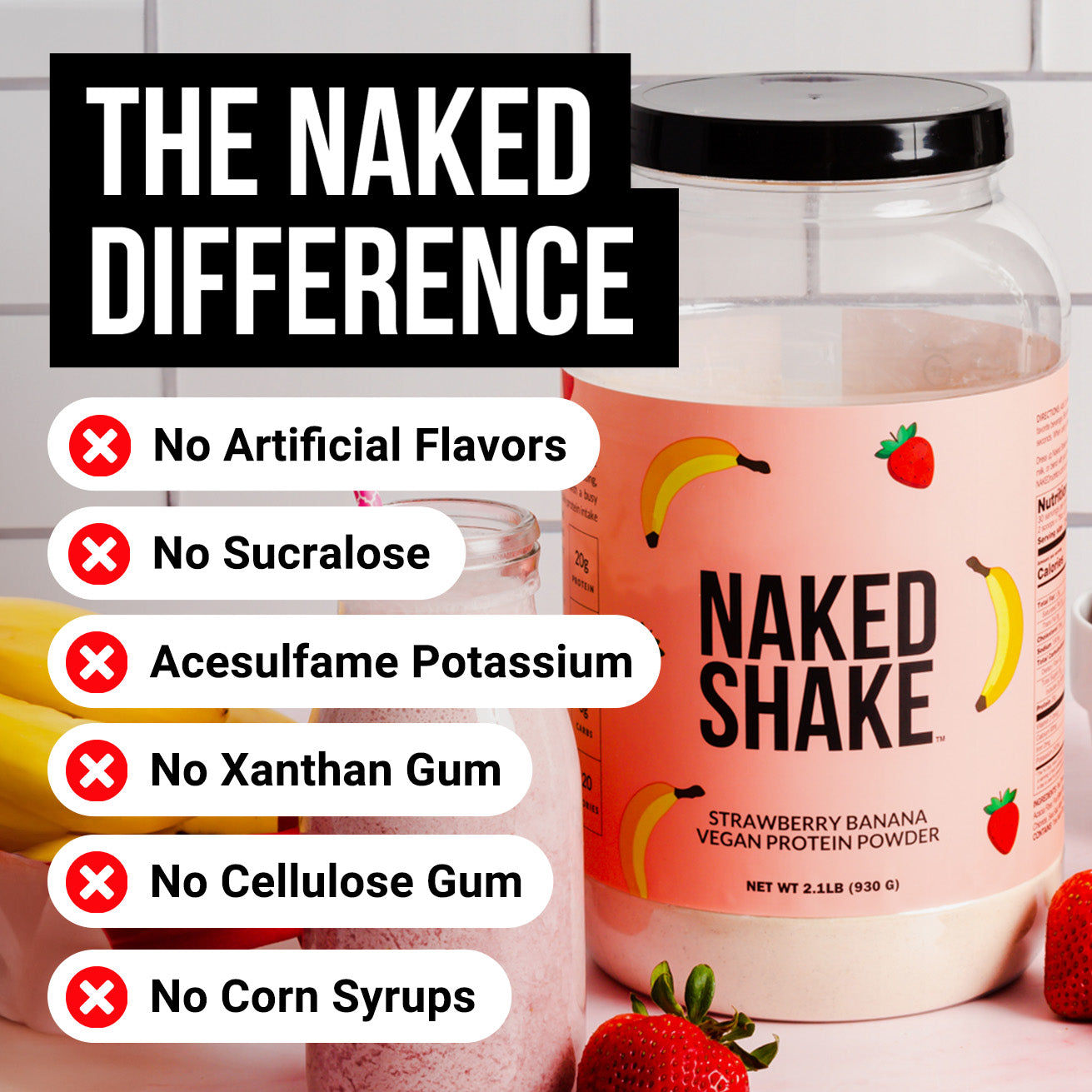 Strawberry Banana Protein Shake - Strawberry Banana, Clean Everyday Nutrition