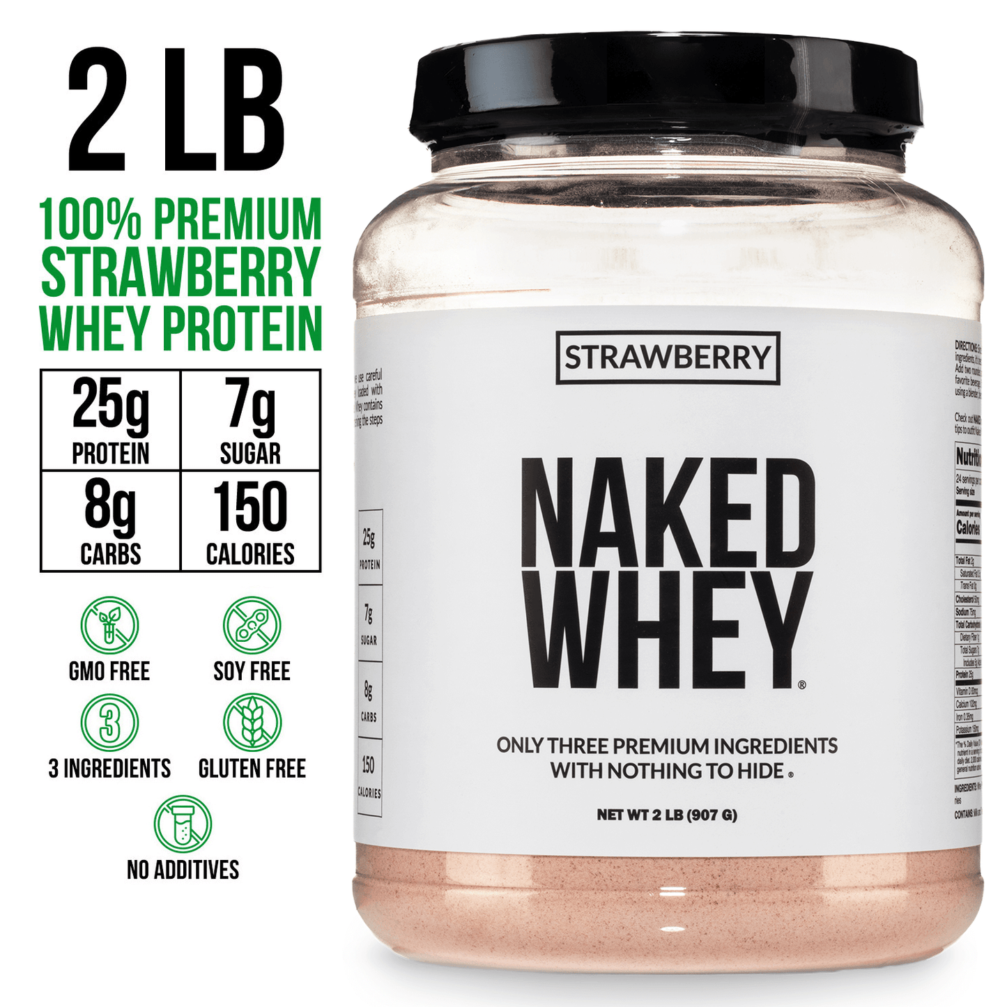 Strawberry Whey Protein Powder - Strawberry, Clean Daily Protein Support