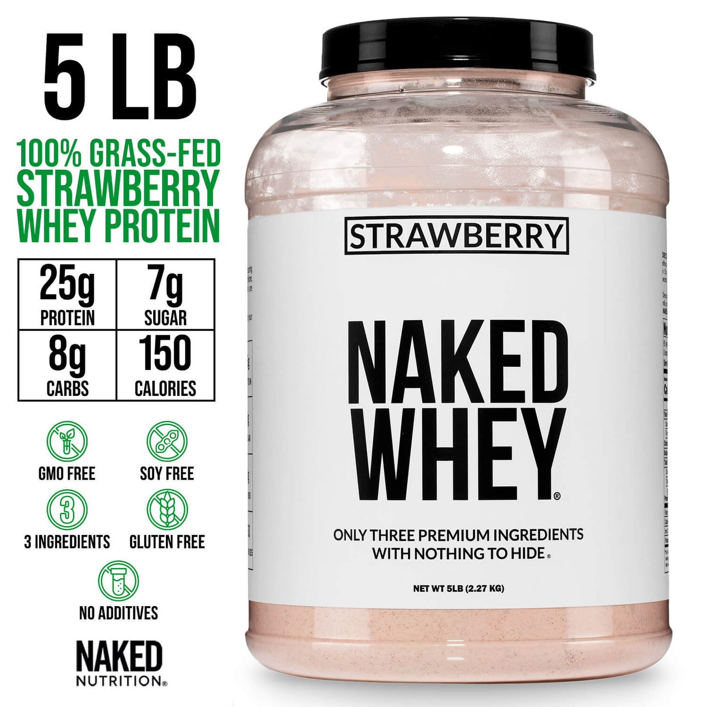 Strawberry Whey Protein Powder - Strawberry, Clean Daily Protein Support