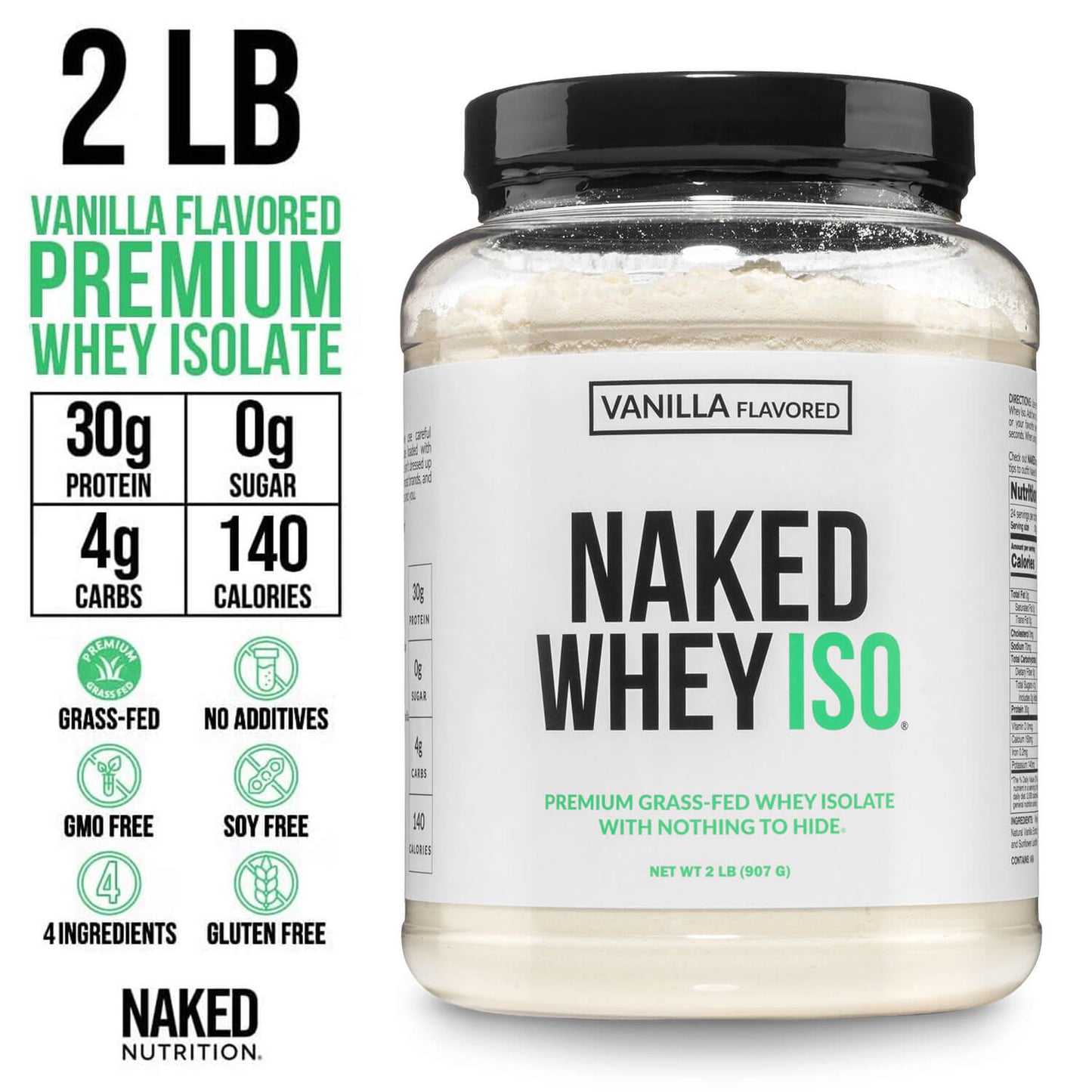 Vanilla Grass-Fed Whey Isolate Protein Powder - Vanilla, Clean Daily Protein Support