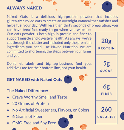 Blueberry Cobbler Protein Oats - Blueberry Cobbler, Clean Everyday Nutrition