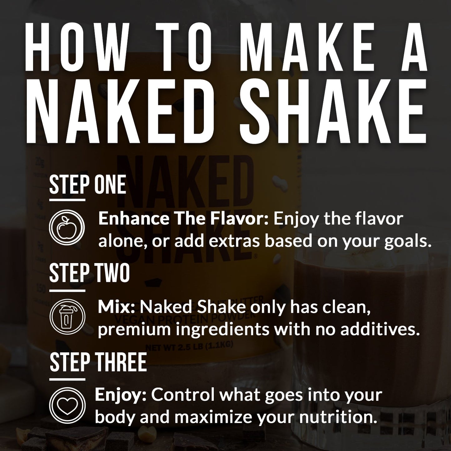 Chocolate PB Protein Shake - Chocolate Peanut Butter, Clean Everyday Nutrition