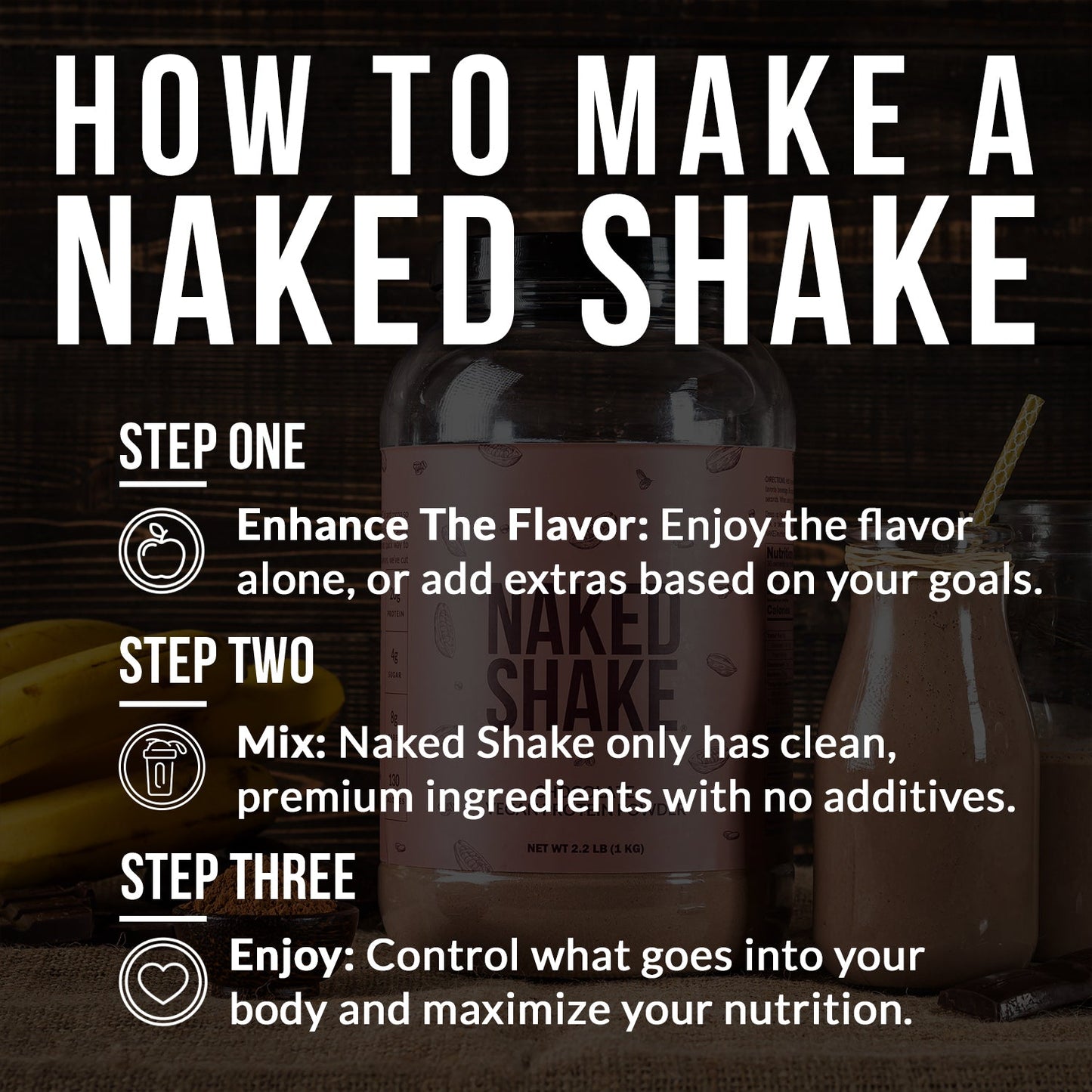 Chocolate Protein Shake - Chocolate, Clean Everyday Nutrition