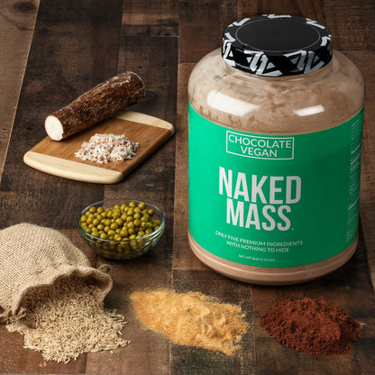 Chocolate Vegan Mass Gainer Supplement - Chocolate (Vegan) 12LB, High Calorie Muscle Support