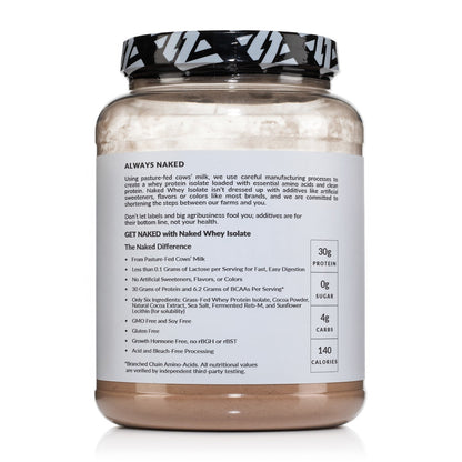 Chocolate Grass-Fed Whey Isolate Protein Powder - Chocolate, Clean Daily Protein Support