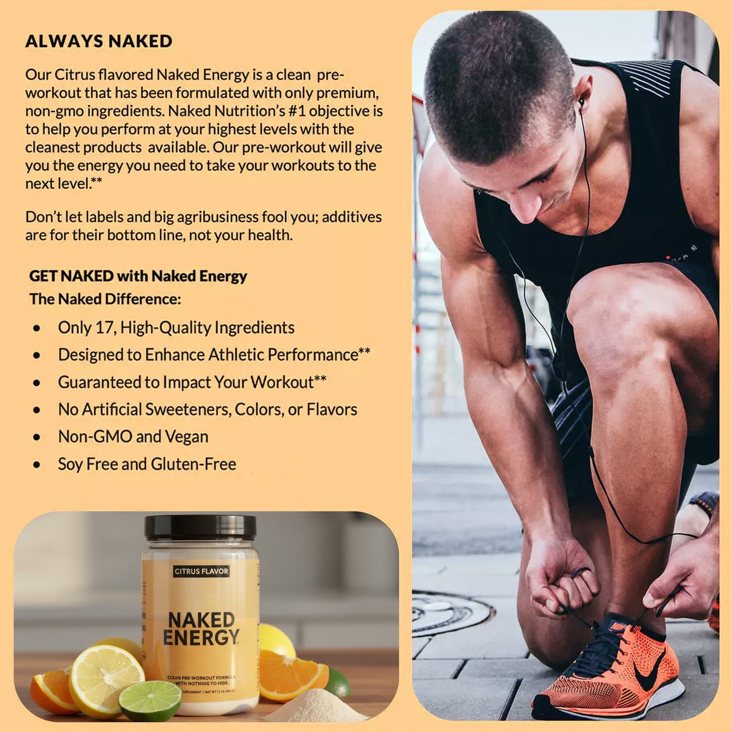 Citrus Pre Workout Supplement - Citrus, Clean Energy Training Support