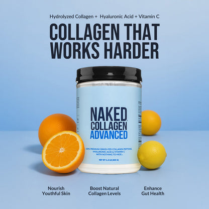Chocolate Collagen Peptides with Hyaluronic Acid - Chocolate Advanced Collagen Peptides, Skin Hair Joint Support