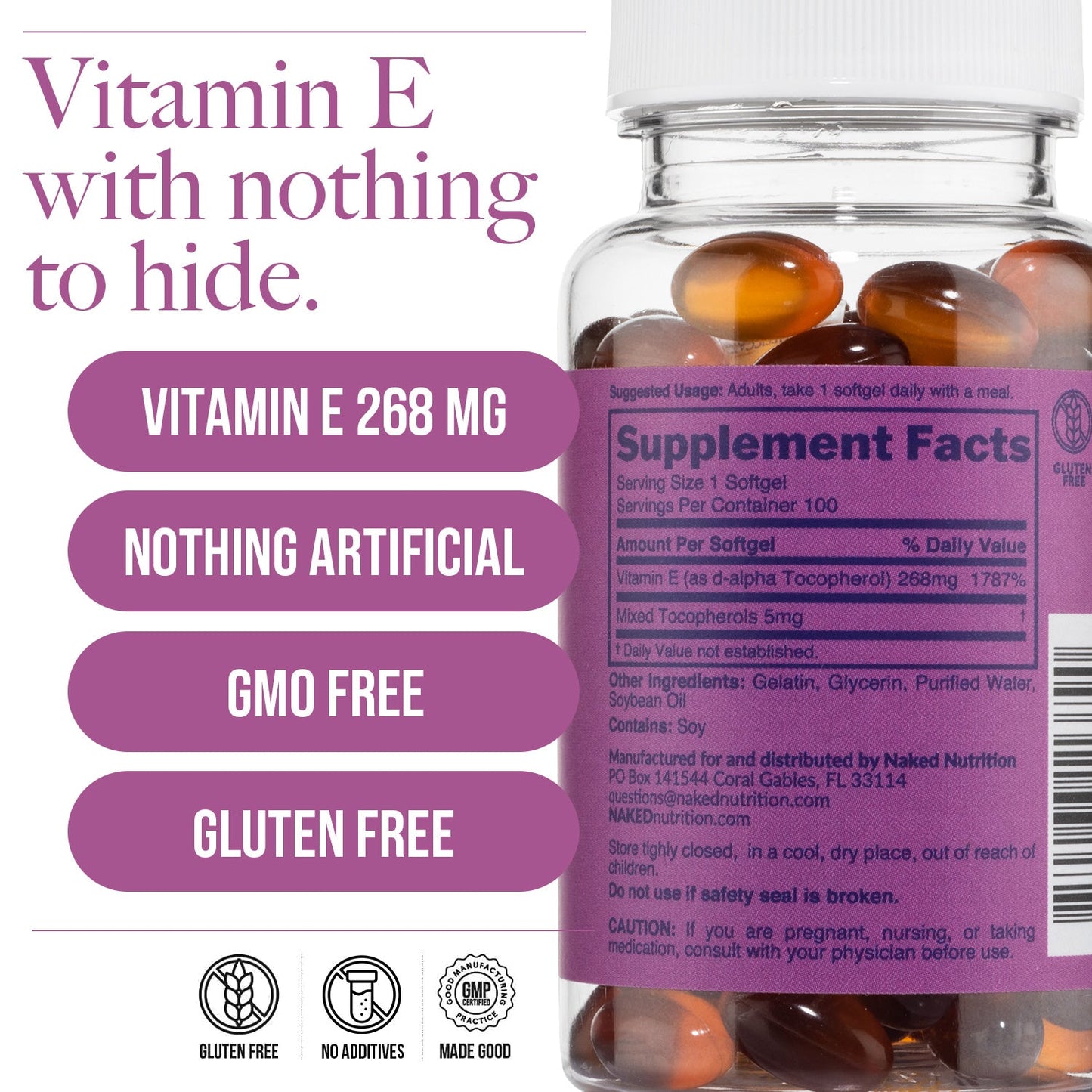Daily Vitamin E Supplement - Vitamin E, Clean Everyday Nutrition