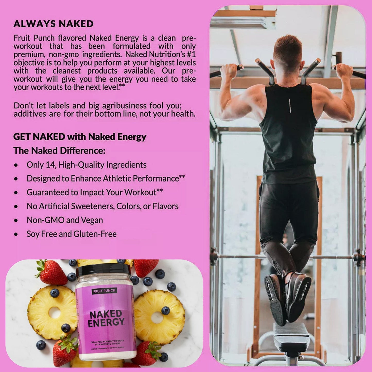 Fruit Punch Pre Workout Supplement - Fruit Punch, Clean Energy Training Support