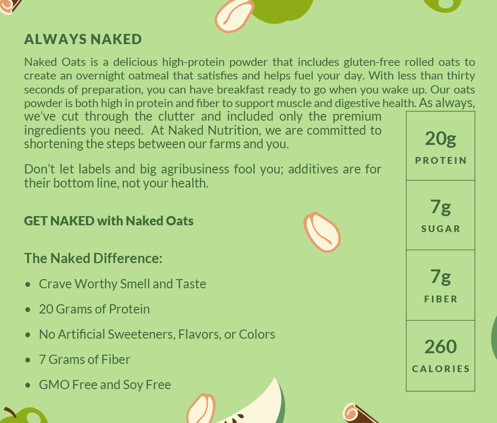 Green Apple Cinnamon Protein Oats - Green Apple Cinnamon, Clean Everyday Nutrition
