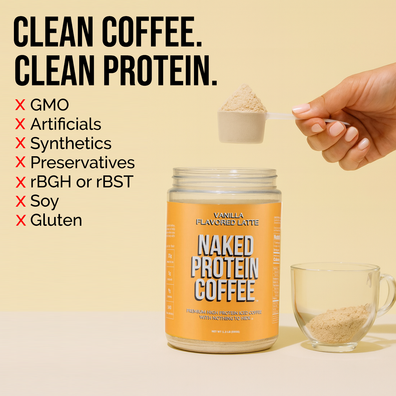 Vanilla Latte Protein Iced Coffee - Vanilla Latte, Clean Everyday Nutrition