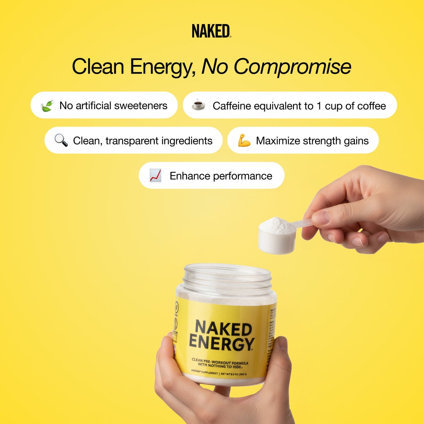 Pre Workout Supplement - Unflavored, Clean Energy Training Support