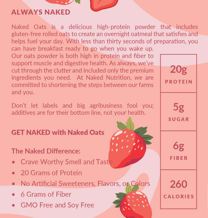 Strawberry Cream Protein Oats - Strawberry Cream, Clean Everyday Nutrition