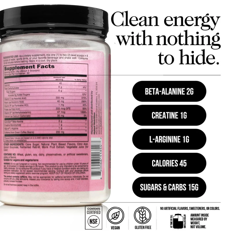 Strawberry Lemonade Pre Workout Supplement - Strawberry Lemonade, Clean Energy Training Support