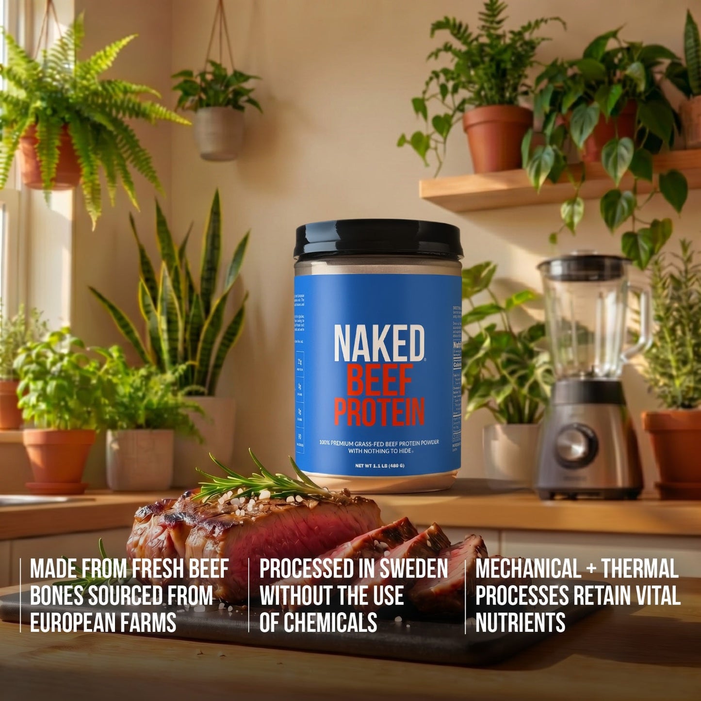 Beef Protein Powder - Unflavored, Clean Daily Nutrition Powder