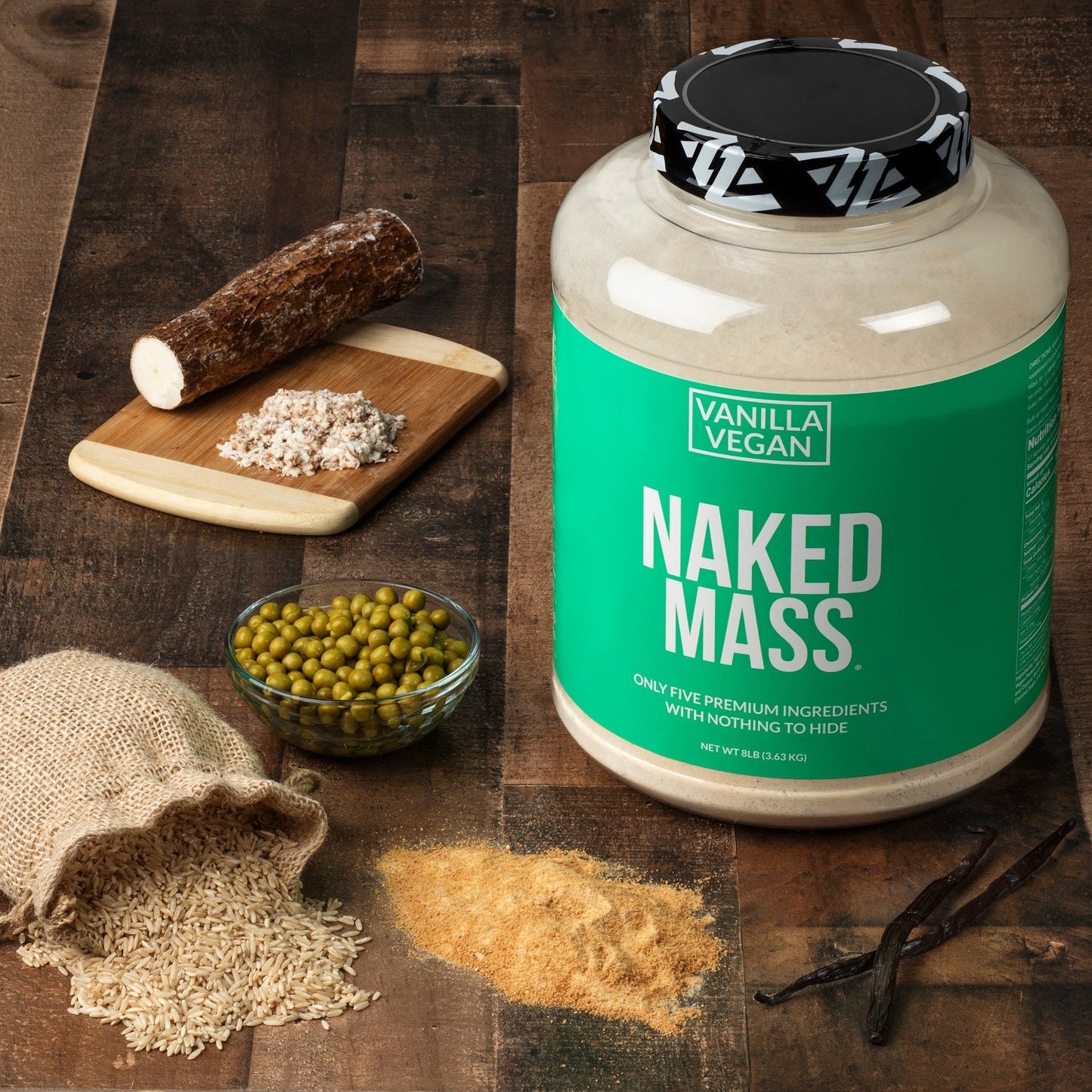 Vanilla Vegan Mass Gainer Supplement - Vanilla (Vegan) 12LB, High Calorie Muscle Support