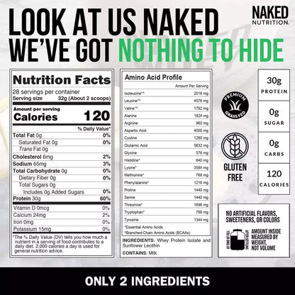 Grass Fed Whey Isolate Protein Powder - Unflavored, Clean Daily Protein Support